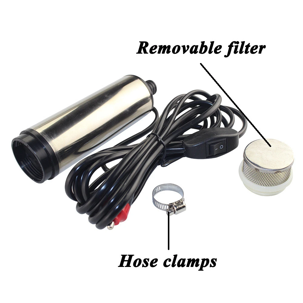 Фото 51mm DC Electric Diesel Fuel Pump 24V 30L/min Water Oil Car Camping Fishing Submersible Transfer Switch Stainless Steel Обустройство 51mm DC Electric Diesel Fuel Pump 24V 30L/min Water Oil Car Camping Fishing Submersible Transfer Switch Stainless Steel Обустройство