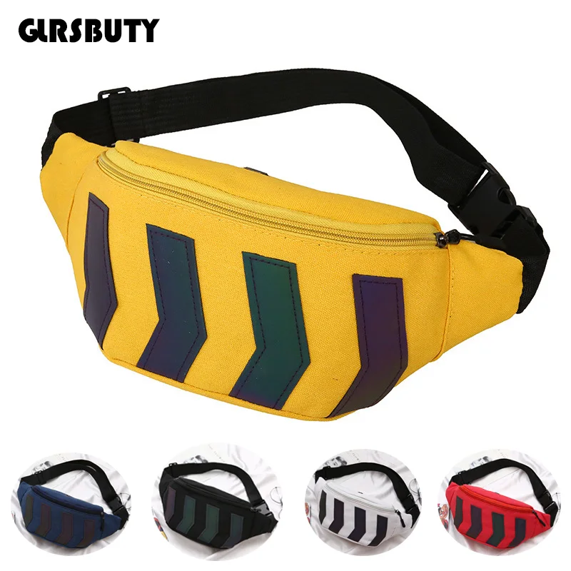 Поясная Сумка из ткани с отверстием для наушников светоотражающая полоска