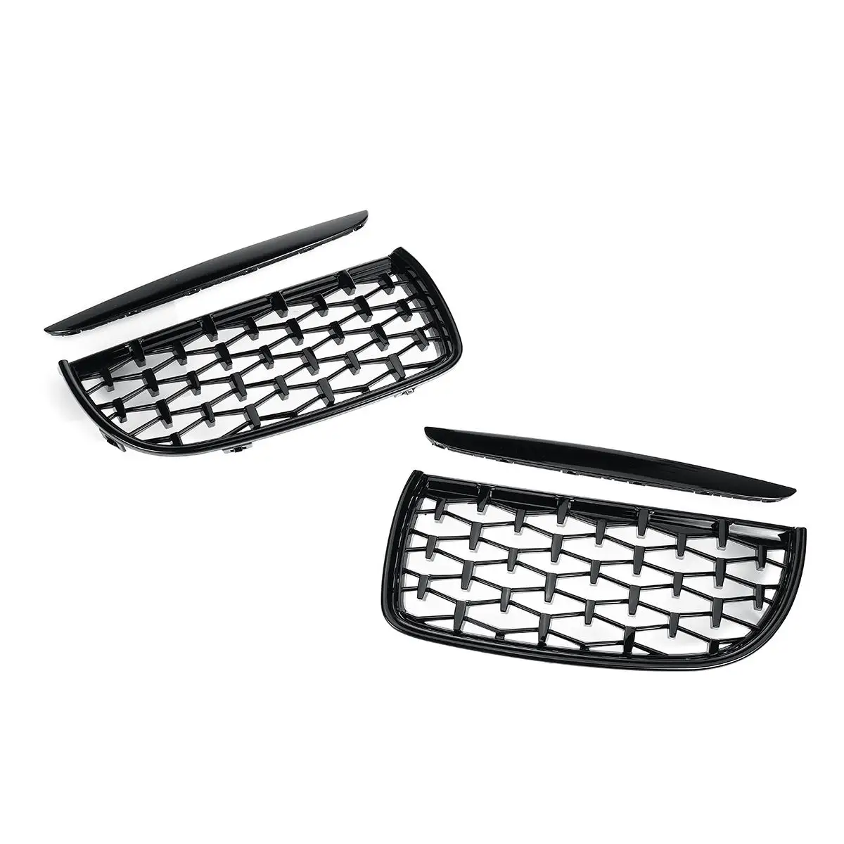 

Car Pair Diamond Style Meteor Front Hood Kidney Grilles Upper Hood Eyelids For E90 E91 2005-2008 Racing Grills 3 Series