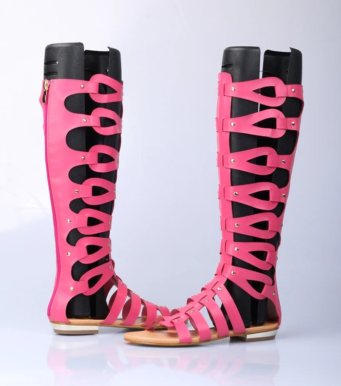

2020 Roman Gladiator Bandage Sandals Women Knee High flat Sandalias Botas Femininas Women Shoes Girls Summer hollow Ankle Boot