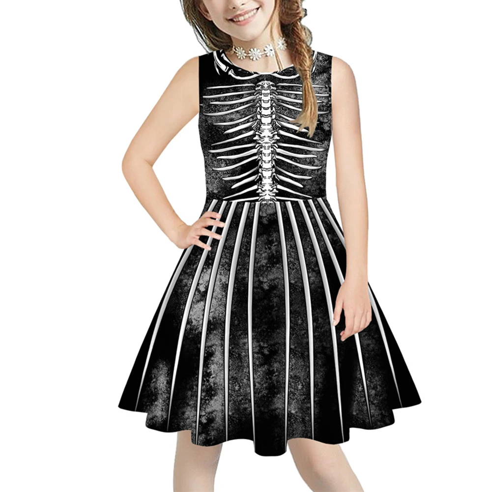 

Girls Dress Sleeveless Fish Scales Digital Printing Princess Dress Children'S Clothing Birthday Party Officially Vestidos Kids