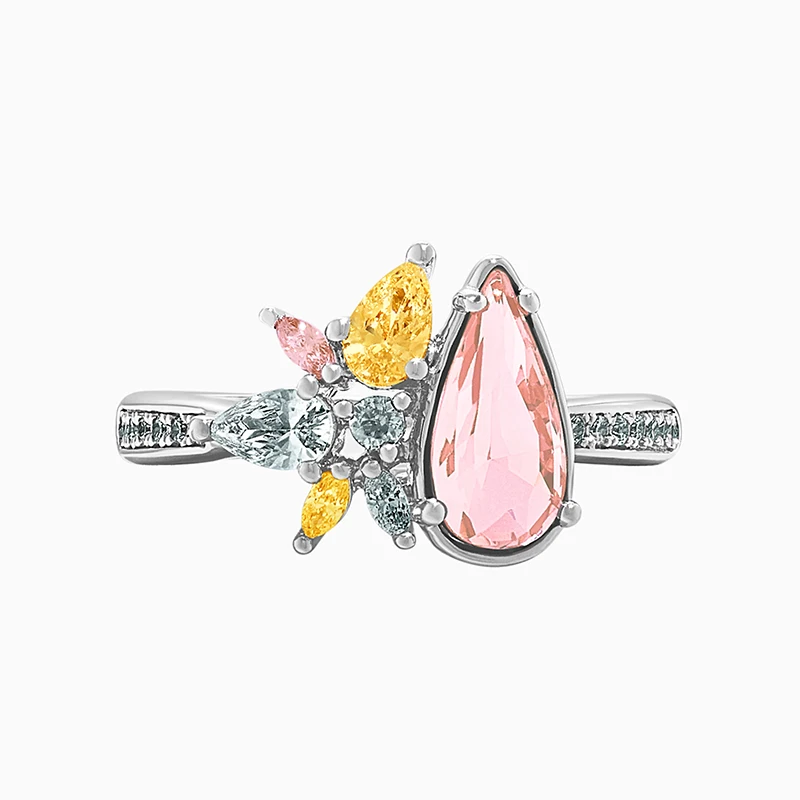 

Fashion Jewelry Original SWA New Platinum Ring Charming Flower Decoration Lady Engagement Ring Wild Romantic Jewelry Gift