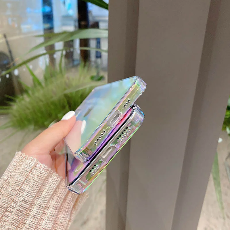 Fashion High quality  Rainbow laser soft silicon Phone Case For apple iPhone 13 12 Pro Max  X XS XR 11 SE Mini 7 8 Plus serises
