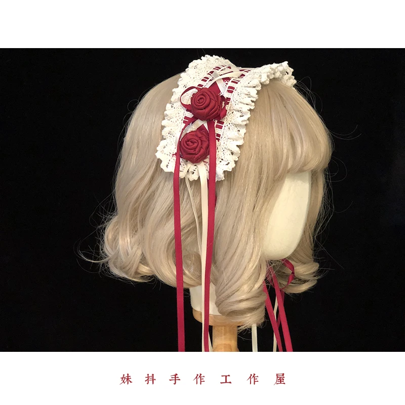 

Popular All-match Cute Handmade Headwear Hair Ribbon Hairpin Lolita Lace Flower Simple Sweet Original Design Multicolour