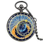 Часы Пражские астрономические творческая цепочка карманные кварцевые аналоговые часы 12 созвездий художественный сувенир часы для мужчин и женщин