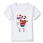 Новые детские футболки, милые рождественские футболки для мальчиков с мультяшным принтом верблюда и панды, трендовые футболки для девочек, детские рождественские футболки