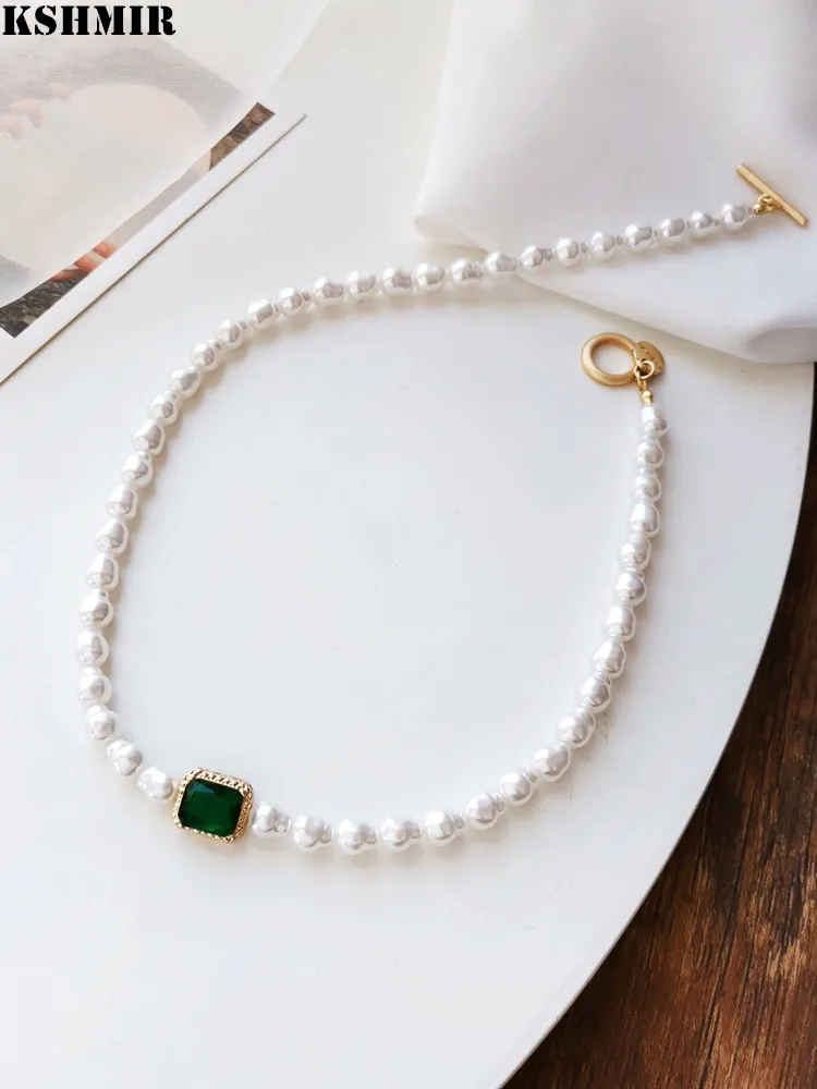 

kshmir Japanese and Korean retro fashion pearl necklace sweet female charm choker chain small fresh collarbone chain 2020