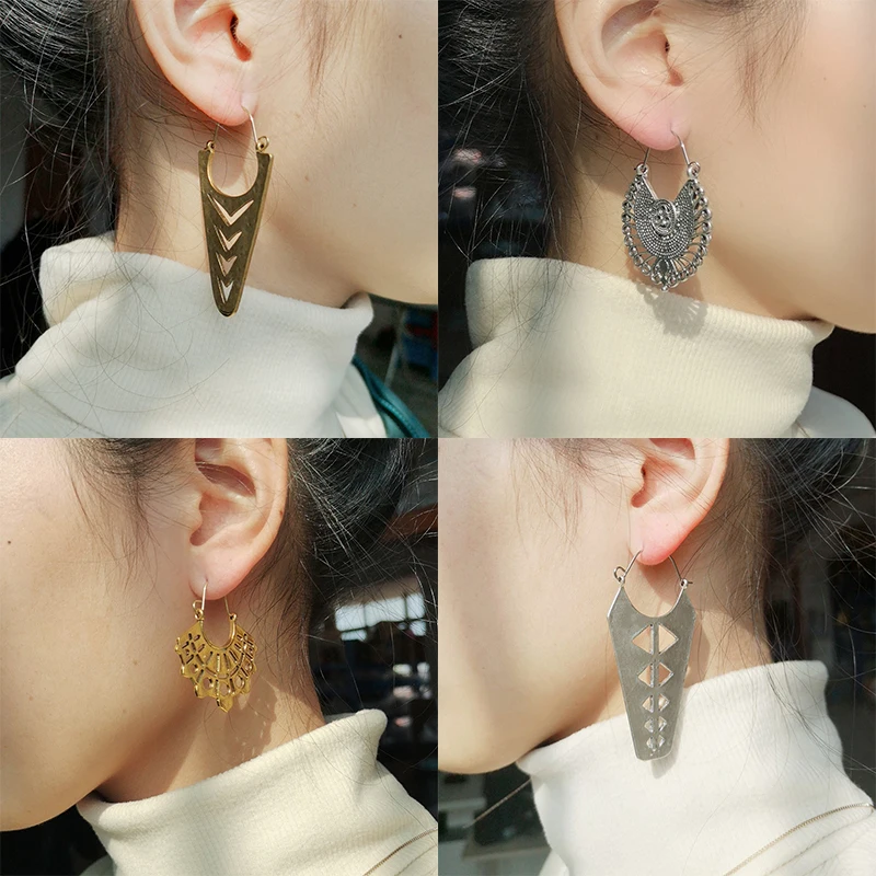 Fashion Bohemia Metal Statement Earrings For Women Boho Hanging Dangle Drop Earing Modern Jewelry | Украшения и аксессуары