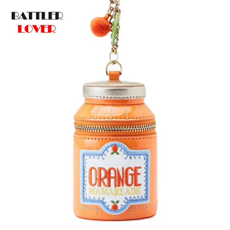 

Embroidered Cute Soda Bottle Shape Chain Shoulder Bags For Women Fashion Mini Bucket Bag Cartoon Purses Novelty Handbag Clutch