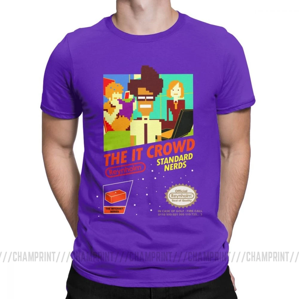 The It Crowd Nes 8 Bit футболки игровые зануды забавные гики компьютерные технологии ТВ шоу мужские футболки винтажные футболки подарок идея одежда - Цвет: Фиолетовый