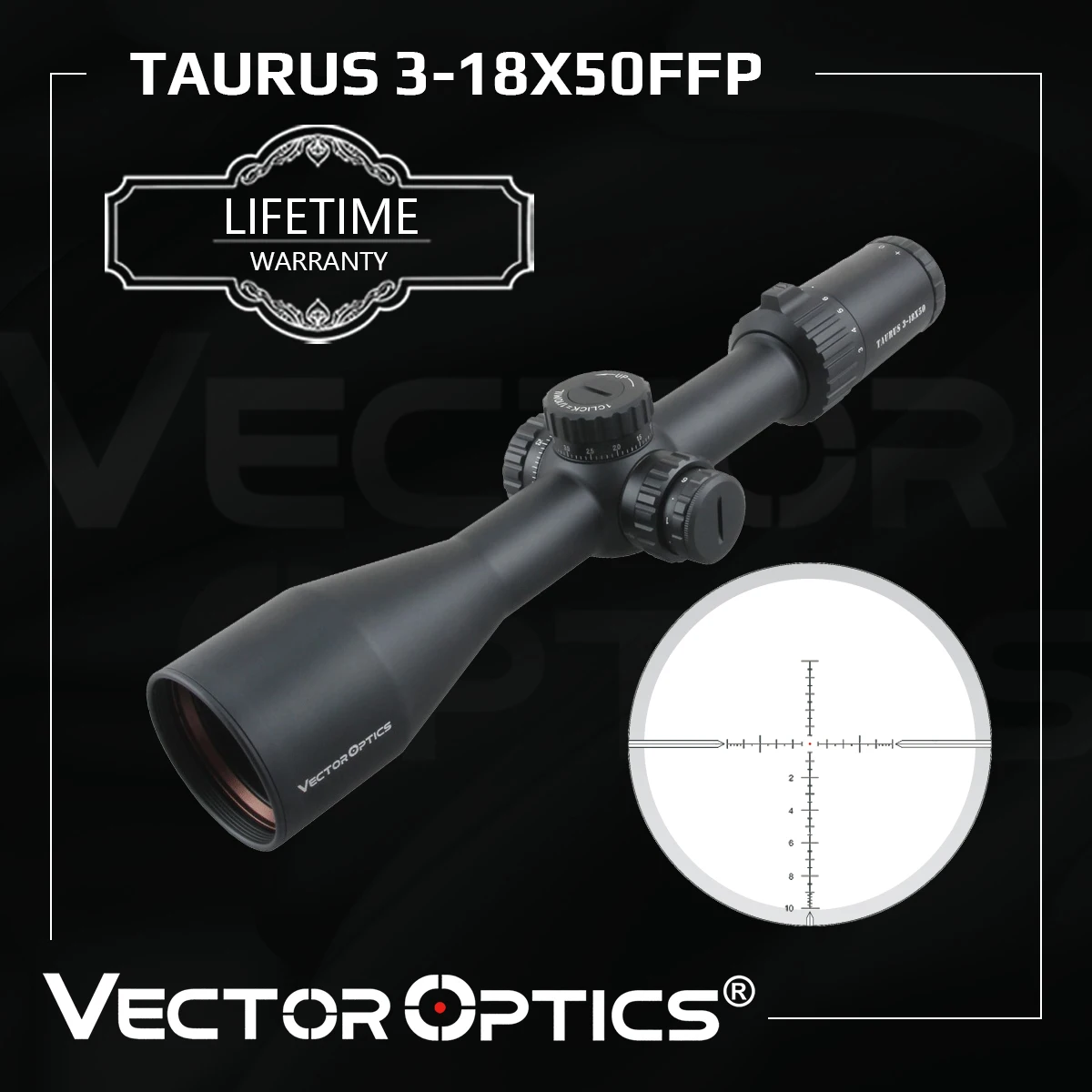 Прицел для охоты Vector Optics Taurus 3 18x50 FFP тактический прицел винтовки с замком в виде