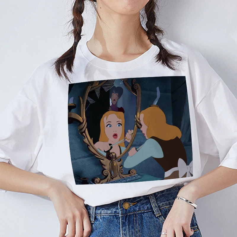 

Harajuku Funny Princess T Shirt Streetwear Summer Tshirt Women 2021 White Short Sleeve O-neck Fun Kawaii T-shirts Vintage Shirts