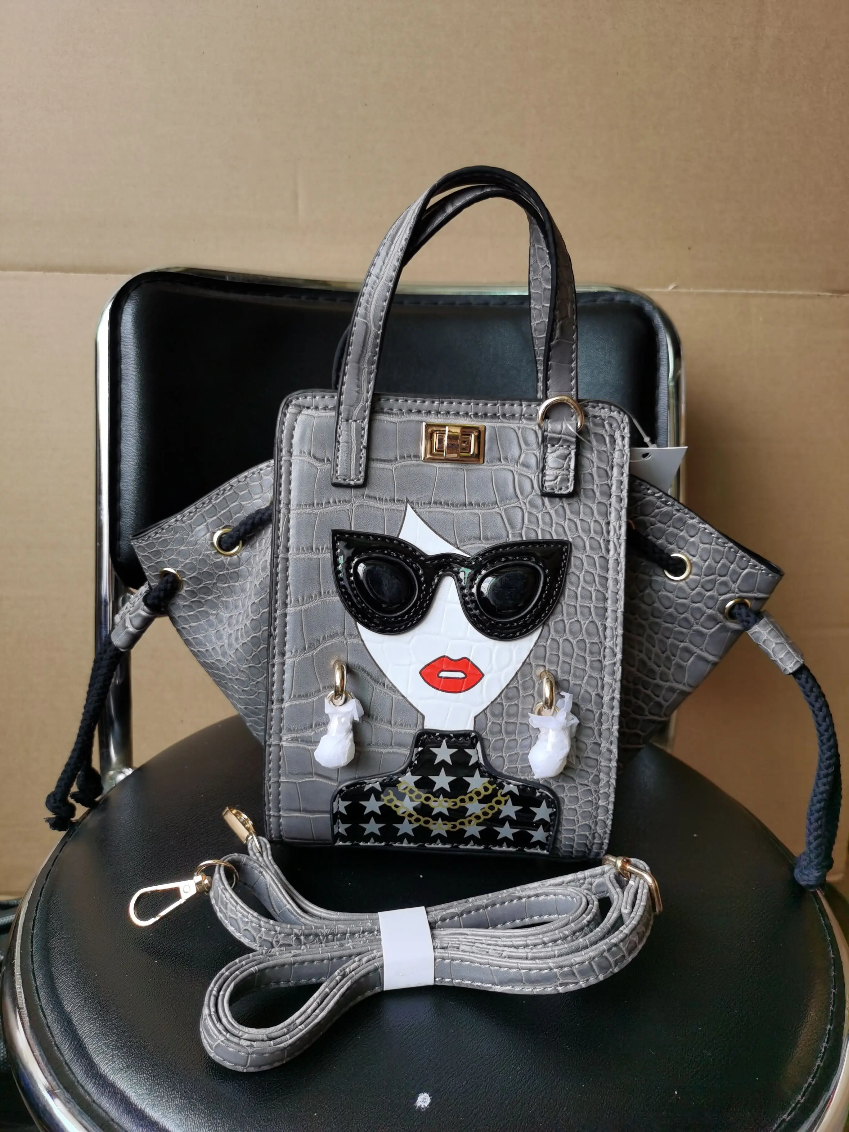 

Cintage Large Capacity Fashion Brand Women Backpack Handbags Female Tote Bags Cartoon Priting Shopping Shoulder Crossbody Bag