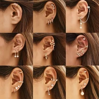 boho cute butterfly snake shaped shiny water brick star moon earrings set fashion women retro multi element earring girl jewelry