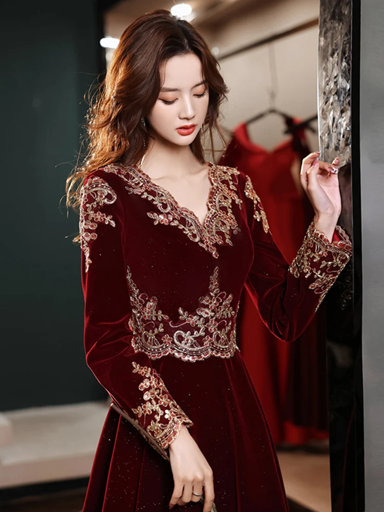 

party gowns evening dress long sleeve custom-made formal prom dresses