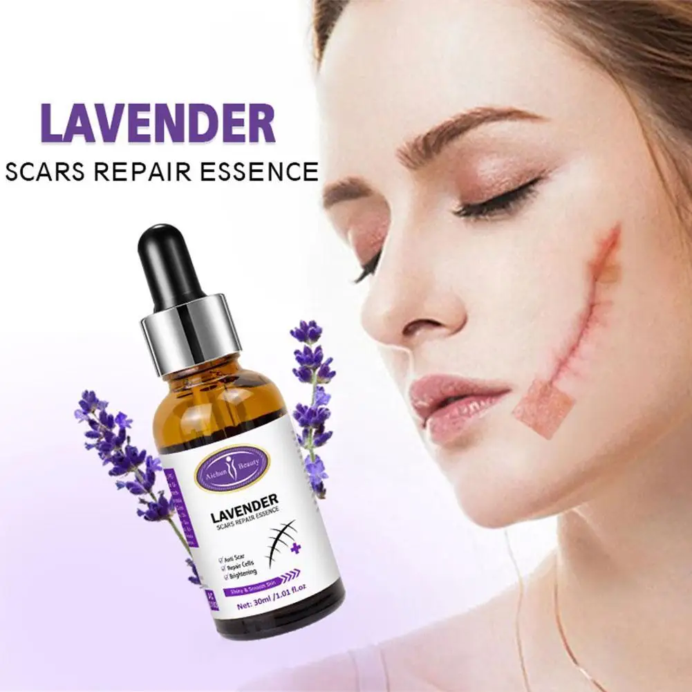 

LAVENDER Crocodile Scar Repair Serum Acne Treatment Stretch Marks Removal Acne Scar Whitening For Spots Skin Care 30ml