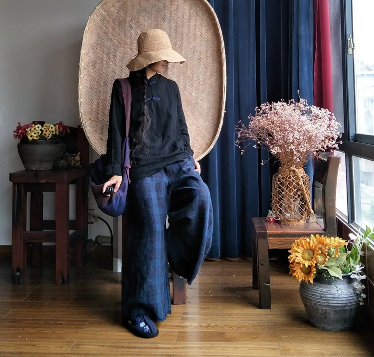 

luo gu ni Origional Stand-Collar Double Layer Cotton Yarn Thick Base Shirt 06129