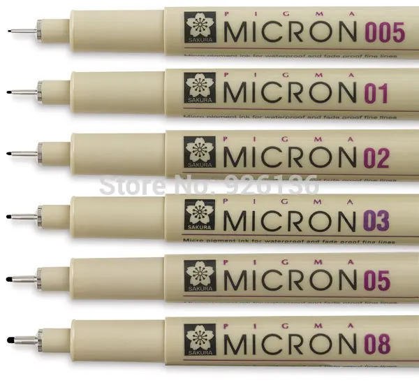 Черная цветная ручка Sakura Micron размер 005/01/02/03/04/05/08/1.0/ручка кисть ручки для