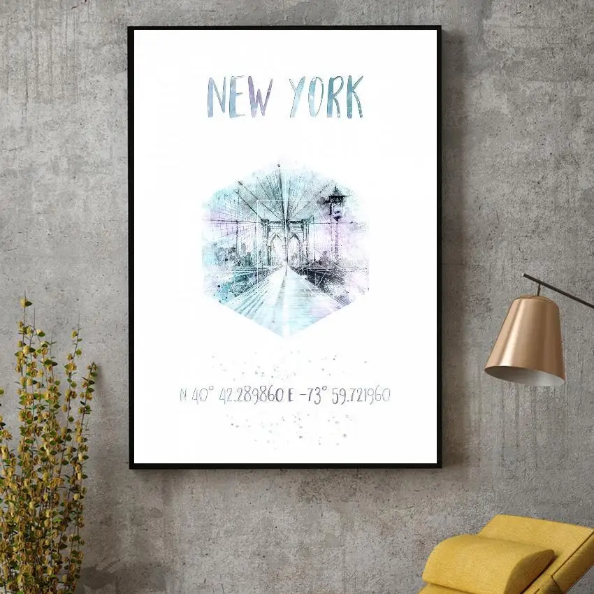 

Coordinates BrooklynBridge Art canvas poster home decoration painting frameless