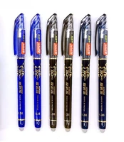 250pcsset 0 5mm blue black ink gel pen erasable refill rod erasable pen washable handle school writing stationery gel ink pen