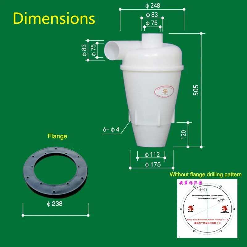 Циклонный пылесборник (Подвижный Фланец с турбонаддувом) 1 шт.|cyclone|cyclonic turbocharged |