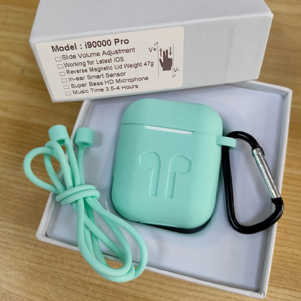 Наушники i90000 TWS Pro Bluetooth 5,0, раздельные беспроводные наушники 8D, супер бас наушники для всех смартфонов PK i500 i5000 TWS - Цвет: i90000Pro Green case