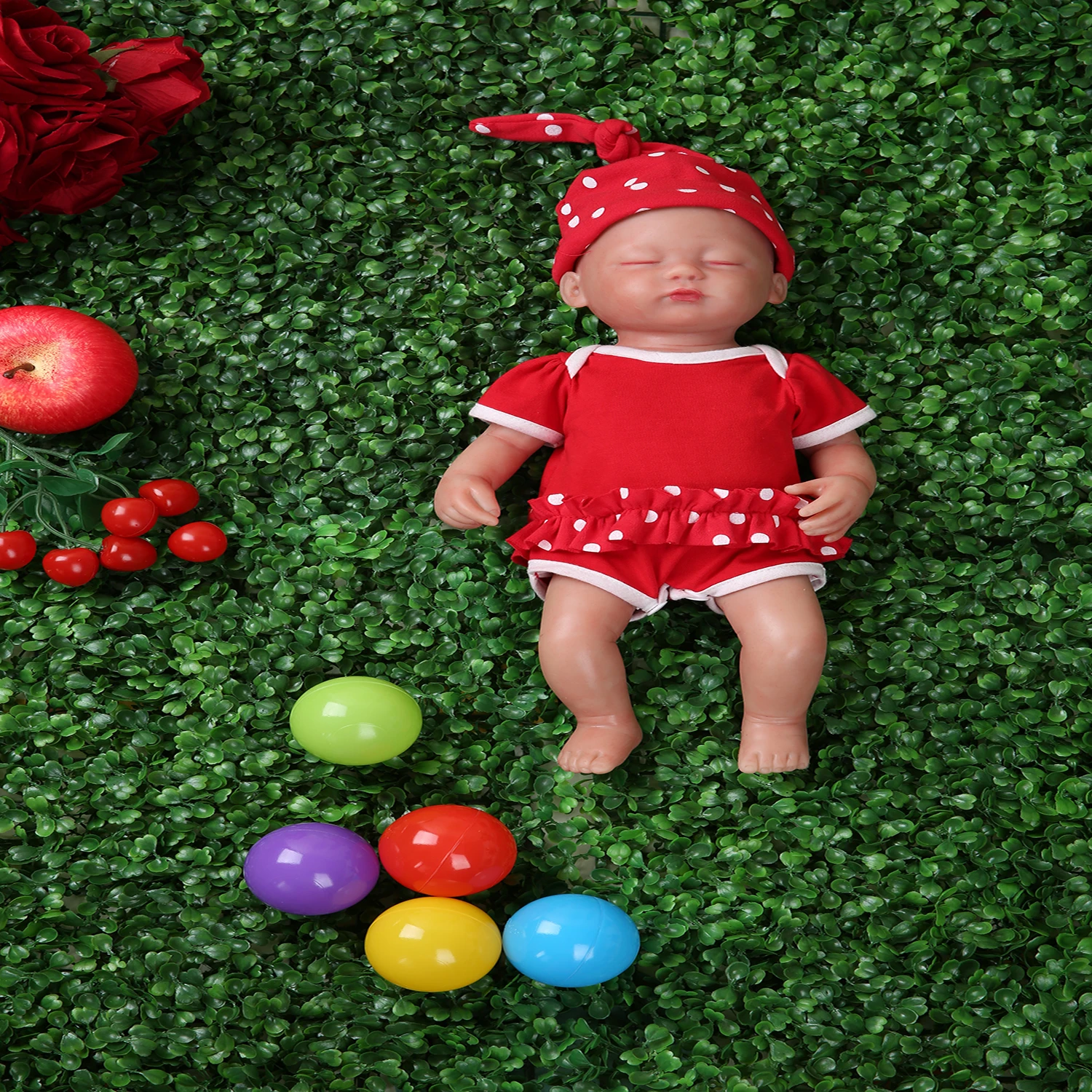 

IVITA WG1509 38cm 1.8kg Girl Eyes Closed High Quality Full Body Silicone Reborn Dolls Babies Born Alive Toys with Clothes