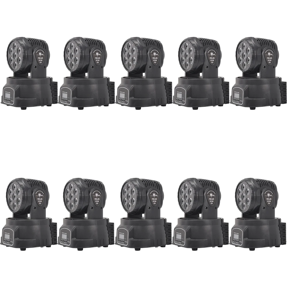 

10 шт. 7x10 Вт мини-луч светильник RGBW 4in1 мыть стены перемещающаяся головка светильник сценического светильник