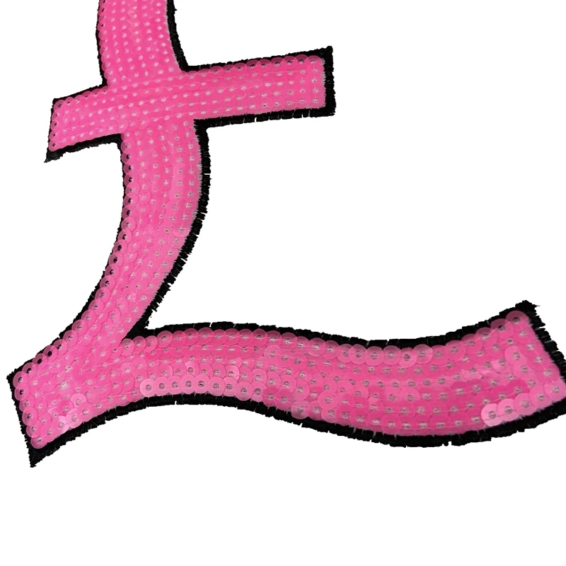 

Money Pounds Sign Hot Pink Rose Sequins Iron On Patches For T-Shirt Boy Girl Lady Clothing DIY Handmade Accessory Applique