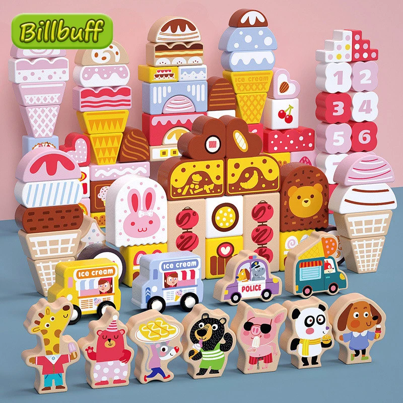 116 шт деревянные игрушки моделирование мороженое животных автомобильный мир