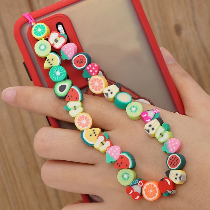 

1PC Color Beaded Mobile Phone Chain Mobile Phone Accessories Mobile Phone Straps Beads Hanging Chain For Phone Cord Ornaments