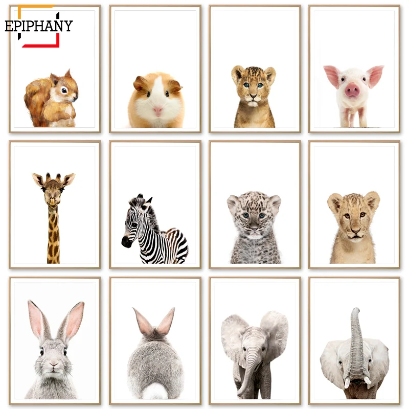 Современная Картина на холсте Постер искусство Зебра жираф животные принт