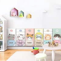 kindergarten cartoon cat 3d anti collision soft wall stickers for kids room self adhesive bedside layout sticker wall decoration
