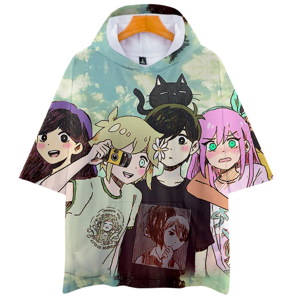 

Футболка Omori с 3D принтом и капюшоном для мужчин и женщин, модная рубашка с коротким рукавом, уличная одежда, лидер продаж, на лето