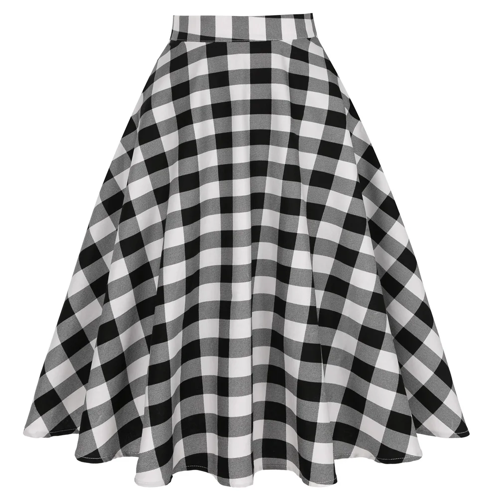 Женская юбка в клетку черная белая красная модель ss0006 на весну 2022 | одежда
