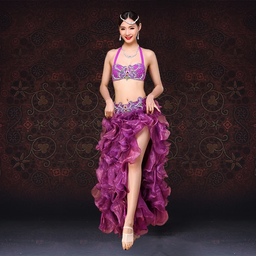 Костюм для танца живота бюстгальтеры топ пояс юбка карнавал Болливуд 2 шт. новый