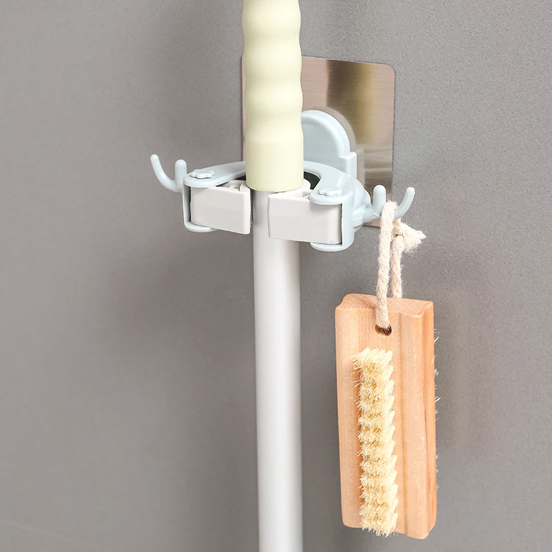 

Mop Clip Wall Mounted Mop Seamless Hooks Storage Rack Organizer Brush Broom Fixed Free Punch Hanging Hanger Kitchen Bathroom