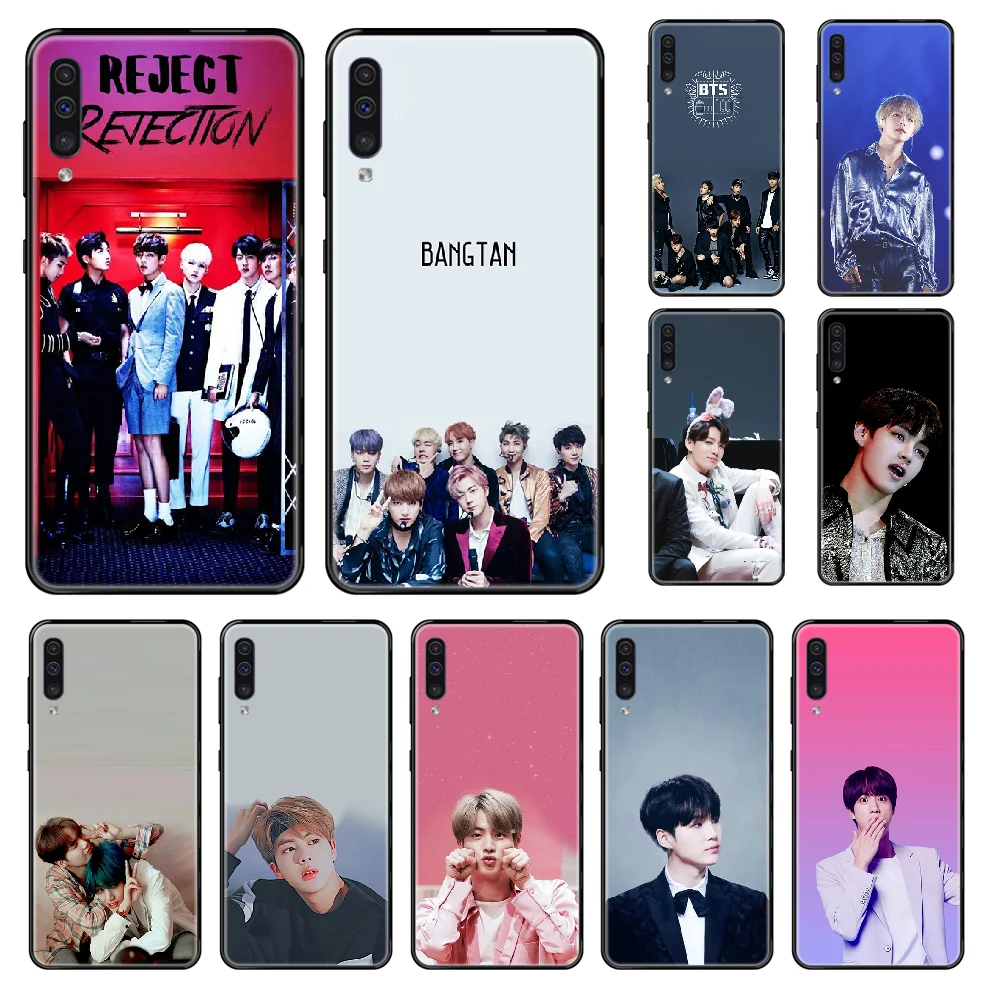 Чехол для телефона Kpop Bangtan Boys Samsung Galaxy A 3 5 6 7 8 20 40 50 70 71 E S Plus 2016 2017 2018 Черный
