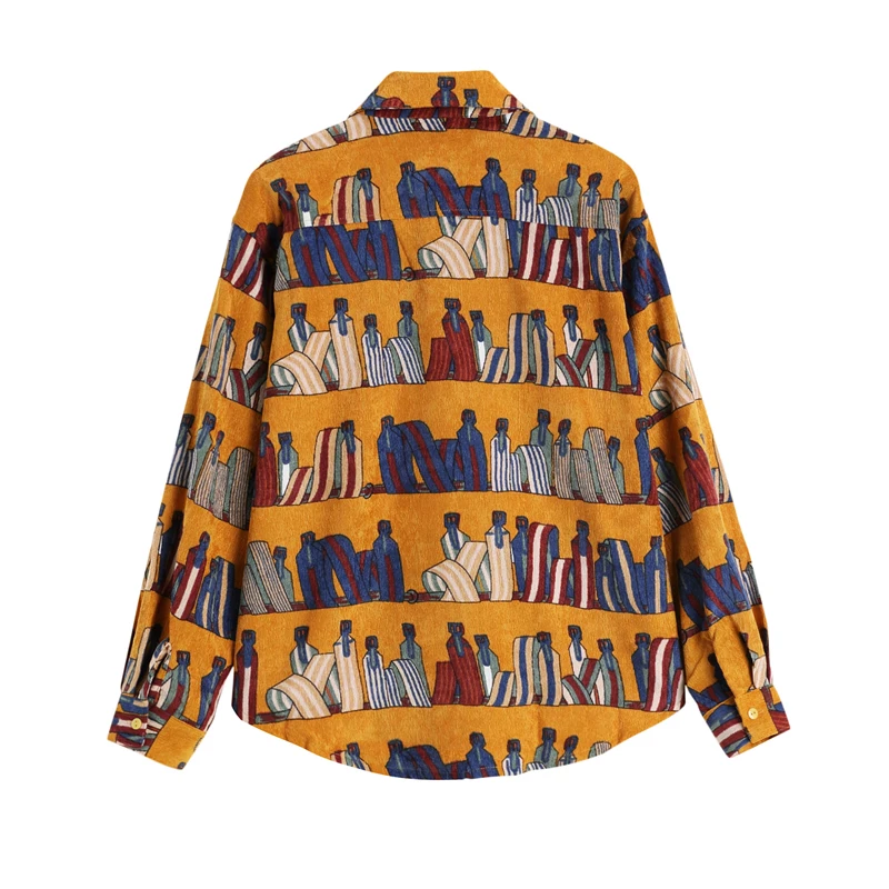 

Women vintage casual smock blouse Fashion Casual Office Long Sleeve Loose Lapel Female Tops and Blouses Streetwear 2020 Autumn