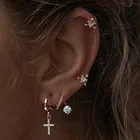 1 шт., женские серьги-каффы из серебра 925 пробы