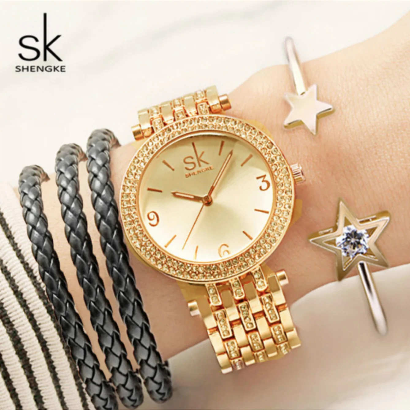 Часы Shengke женские кварцевые 2019 | Наручные часы
