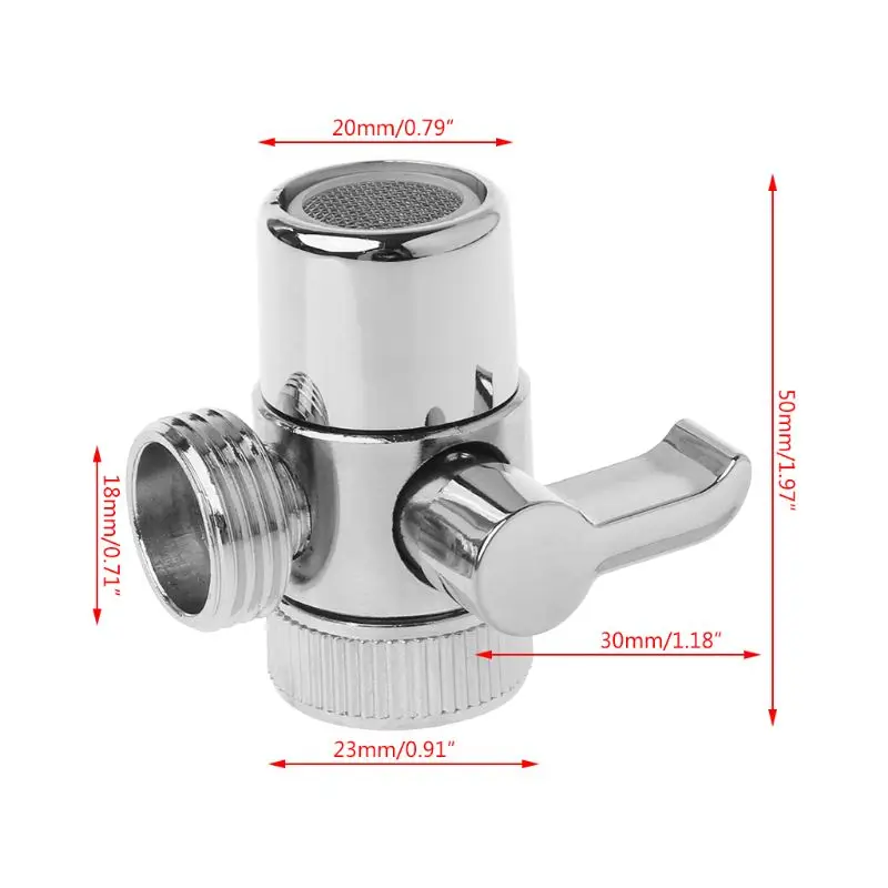 

Brass 3-way Diverter Valve Faucet Connector Adapter Three Head Function Switch