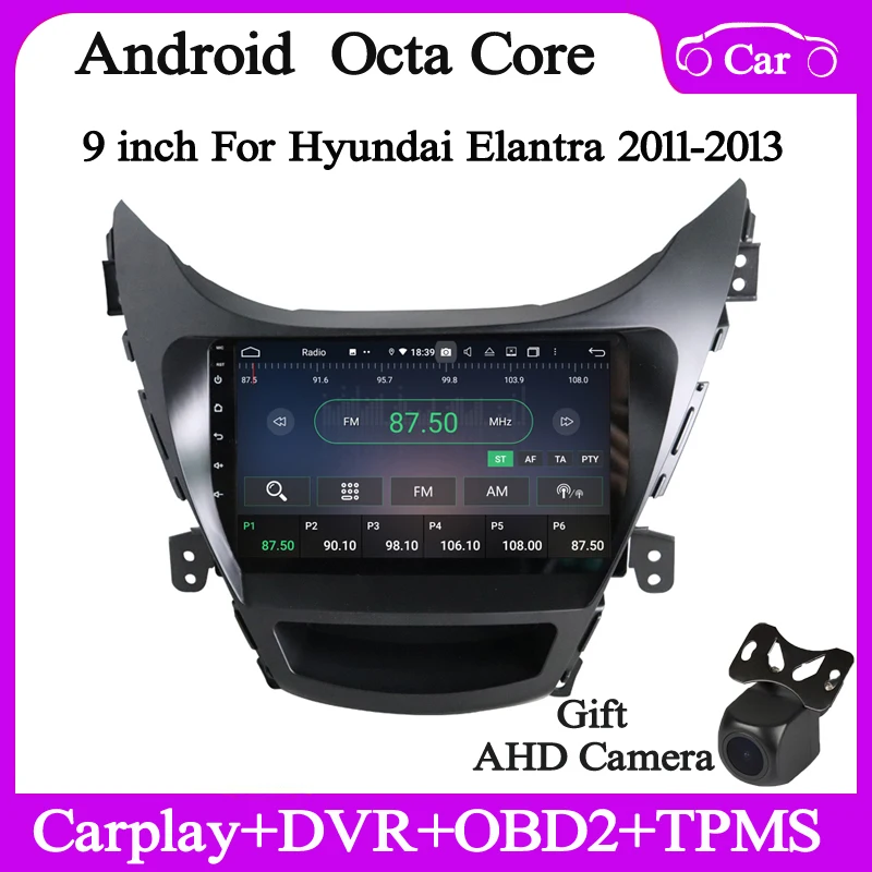 

9 "Android 10 автомобильный dvd-плеер для Hyundai Elantra 2011 2012 2013 gps navi автомобильное радио аудио стерео wifi DSP carplay auto 4 + 128G