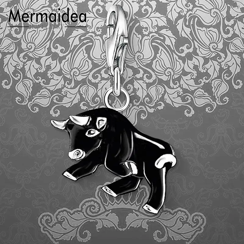 Подвеска в виде черного быка модные украшения посеребренный этнический подарок