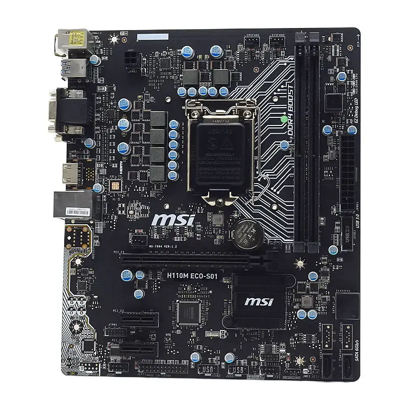 

MSI H110M ECO-S01 LGA 1151 DDR4 Motherboard H110 Intel Core i7 i5 i3 Pentium Cpus 32GB RAM USB3.1 SATA3 PCI-E 3.0 Micro ATX