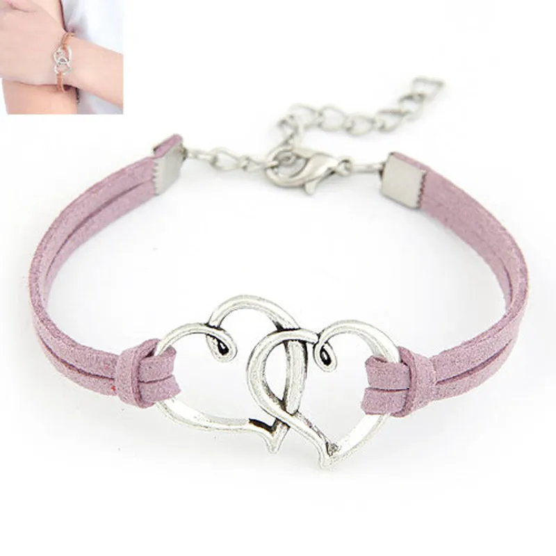 2017 европейский браслет ручной работы с сердечками для женщин из сплава