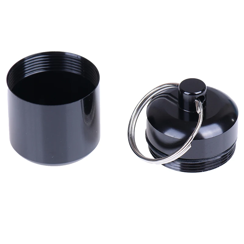 

1PCS Mini Waterproof Empty Aluminum Alloy Pill Box Case Bottle Cache Drug Holder Container Keychain Medicine Box Health Care
