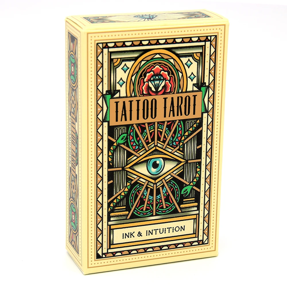 Тату Таро 78 карт колода Таро красивый Иллюстрированный полностью функциональный набор с винтажными рисунками татуировок традиционный