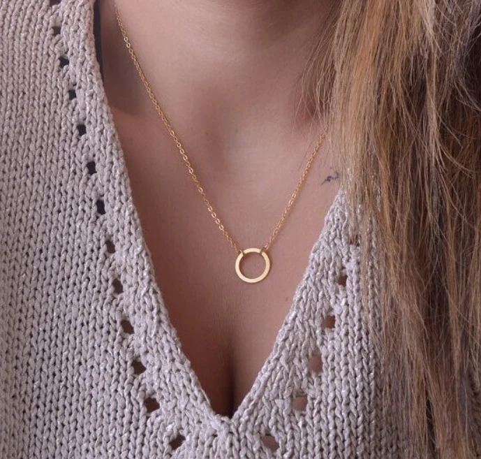 Новый модный геометрический дизайн округлый Круглый Кулон минимализм Женские