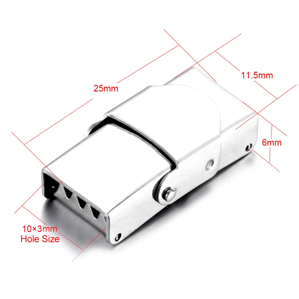 Fit 10x3mm 10 шт. застежка из нержавеющей стали обжимной челюсти крюк часы ремешок застежки для кожаный браслет ювелирных изделий DIY разъемы пряжки поставки - Цвет: Fit 10x3mm